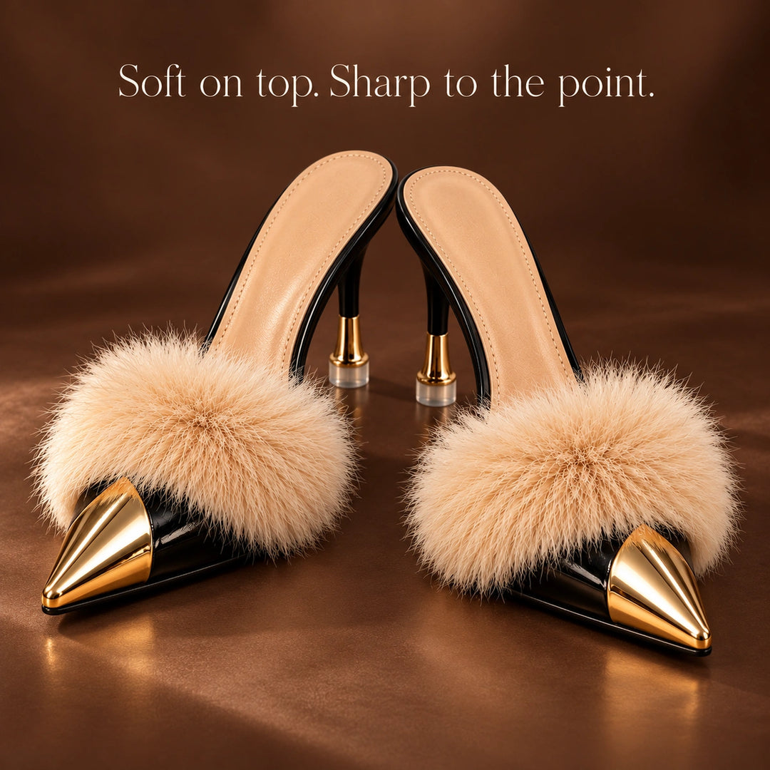 Eleanor Feather Trim Heels