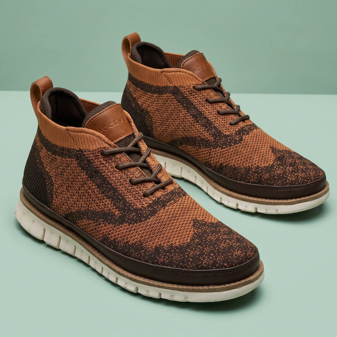 Alan Knit Chukka Sneaker Boots - Brown