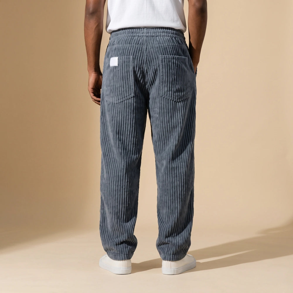 Ambrose Wide Leg Corduroy Pants - Blue
