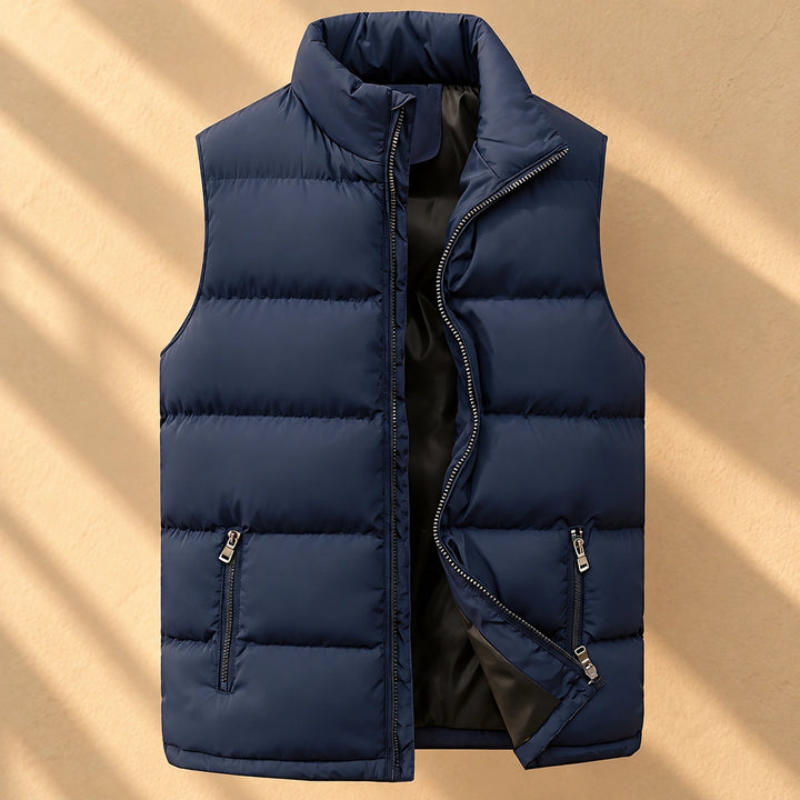 Brennan Thermal Quilted Stand Collar Vest - Blue