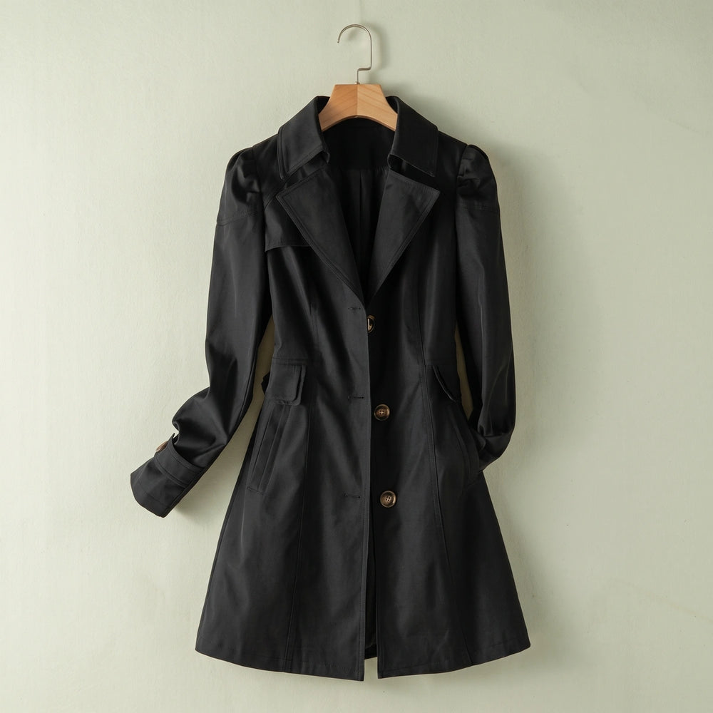 Clarissa Tailored Cotton Coat - Black
