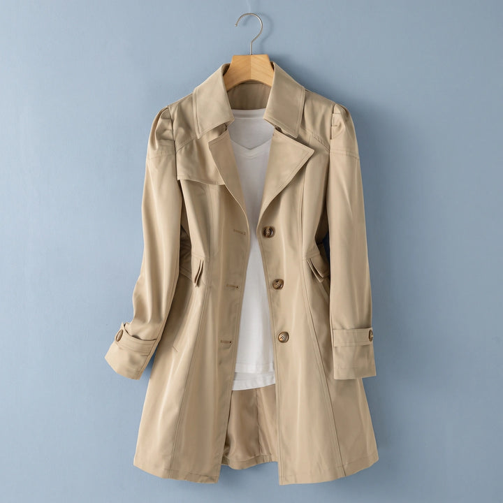 Clarissa Tailored Cotton Coat - Khaki