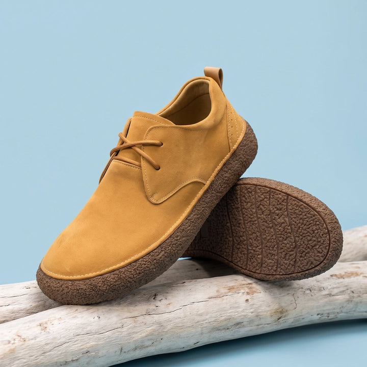 Clovis Suede Crepe Sole Derby Outdoor Shoes - Tan