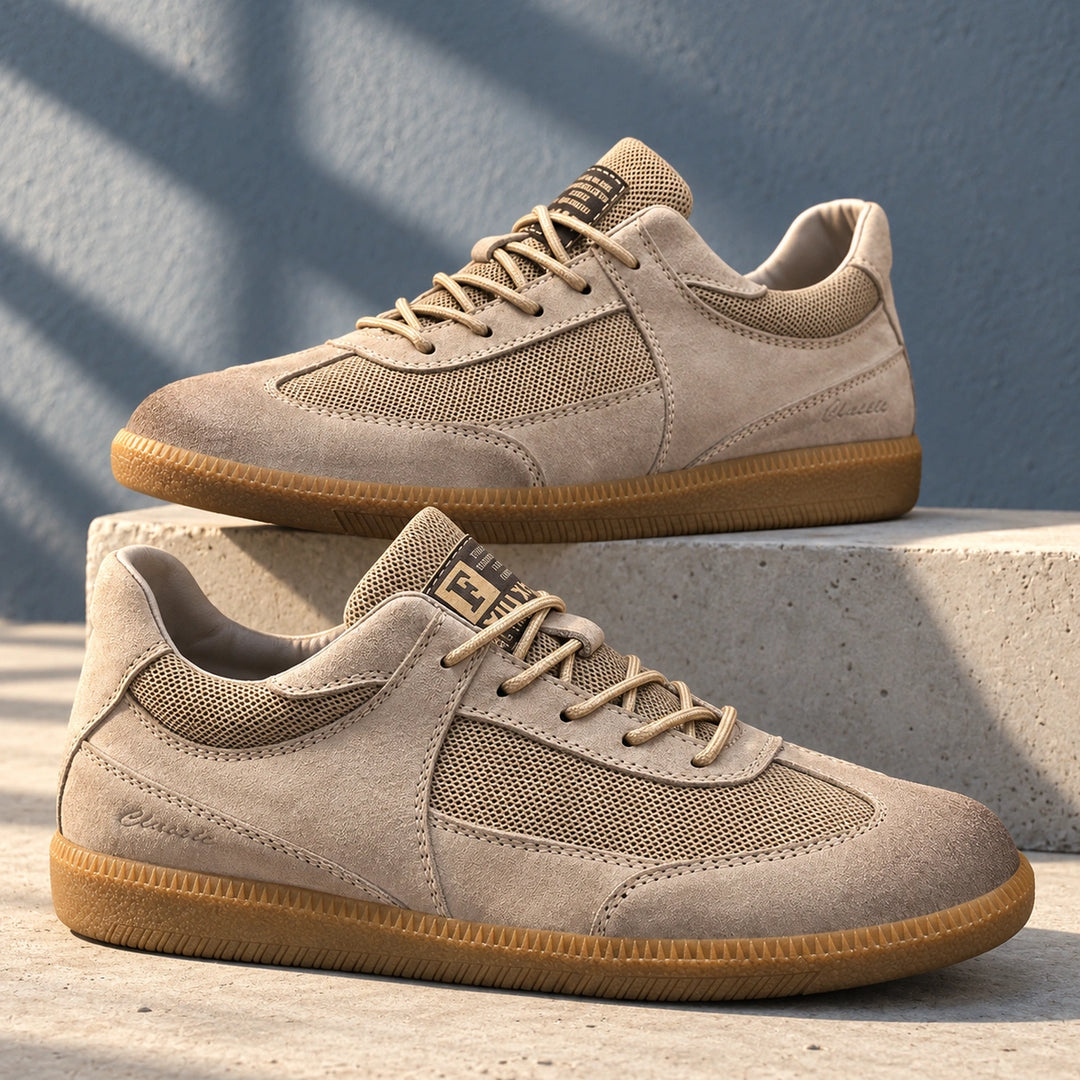 Cole Suede Mesh Gum Sole Sneakers - Khaki