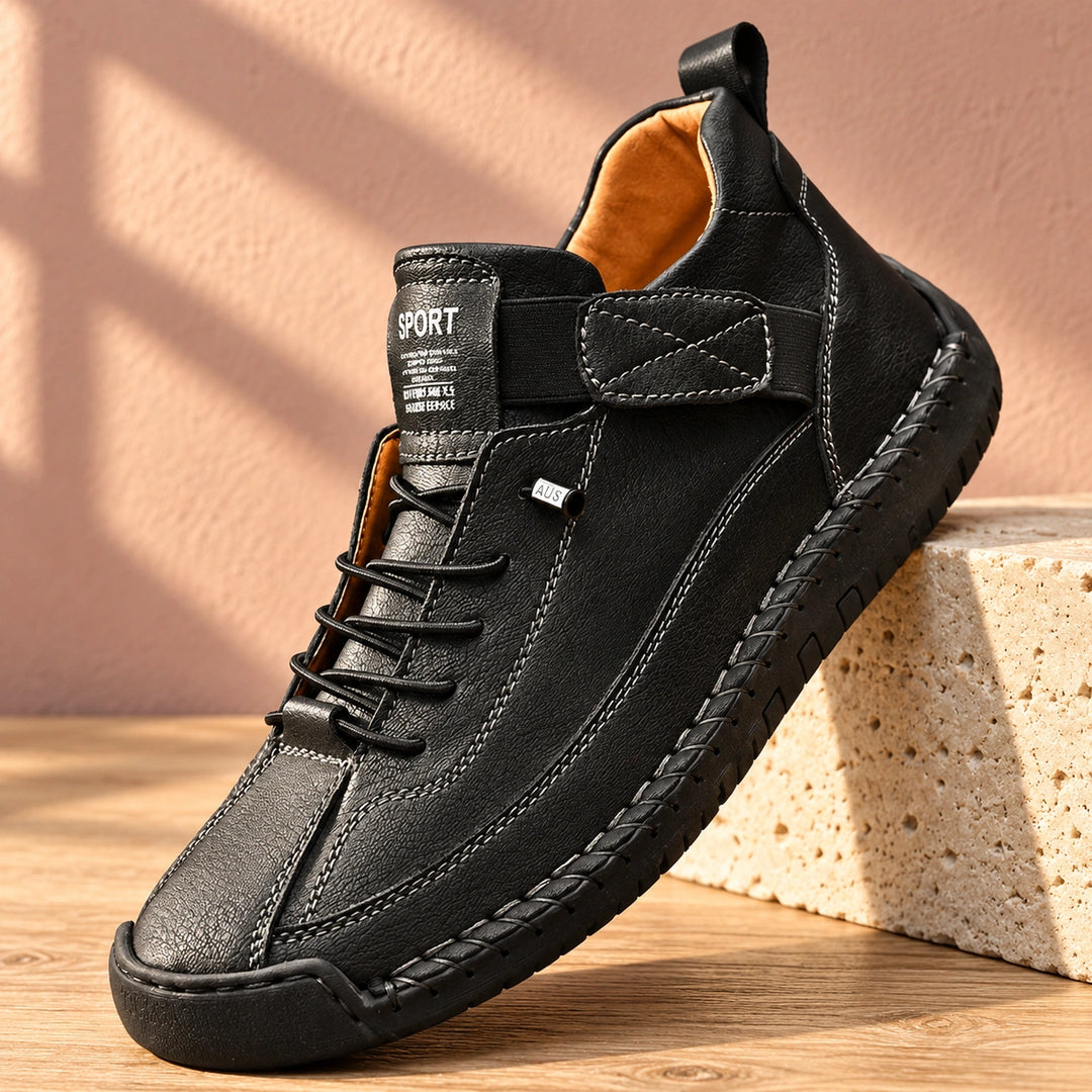 Craig Hand Stitched Leather Strap Sneakers - Carbon
