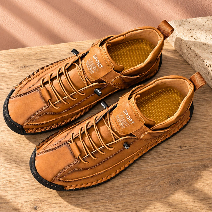 Craig Hand Stitched Leather Strap Sneakers - Sandstone
