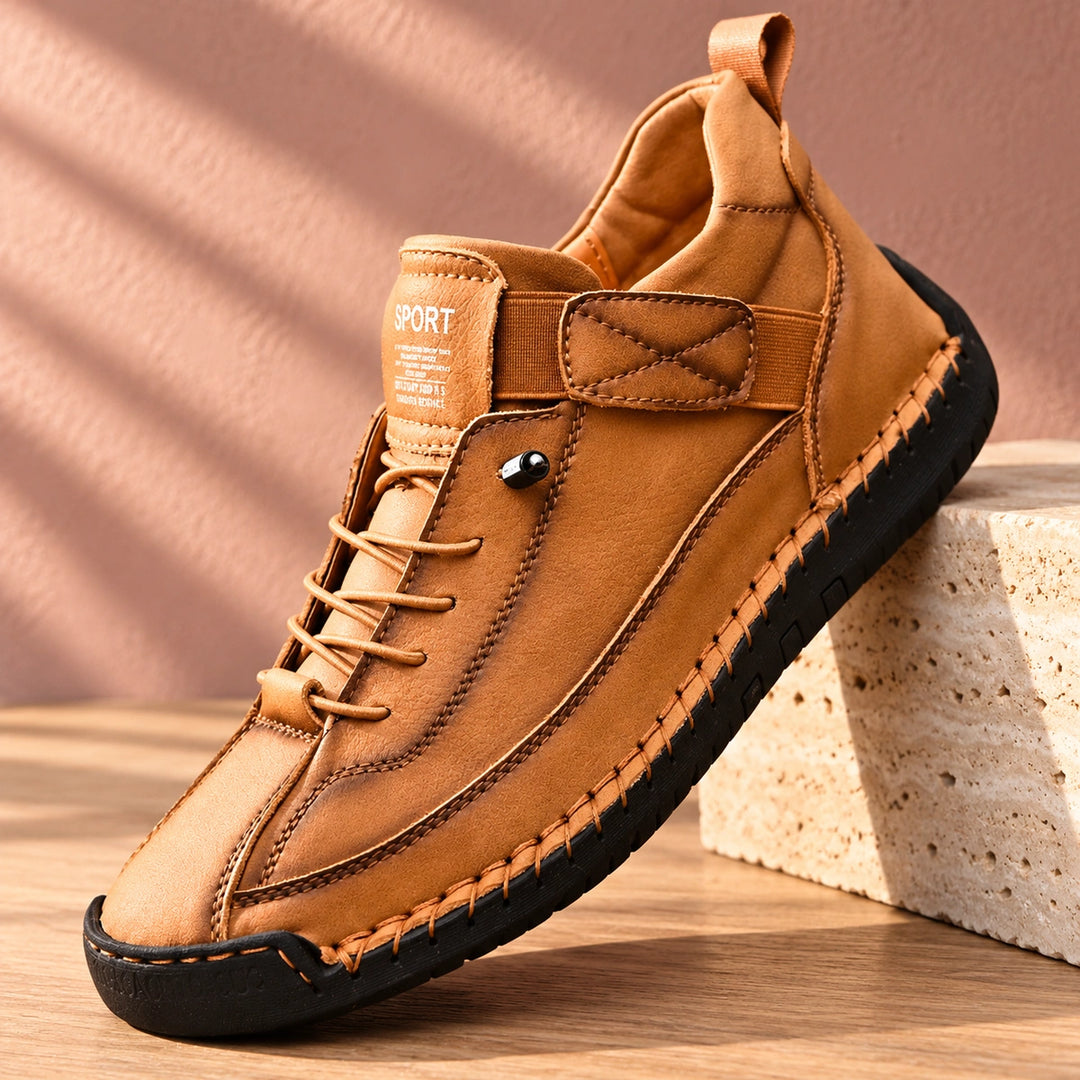 Craig Hand Stitched Leather Strap Sneakers - Sandstone