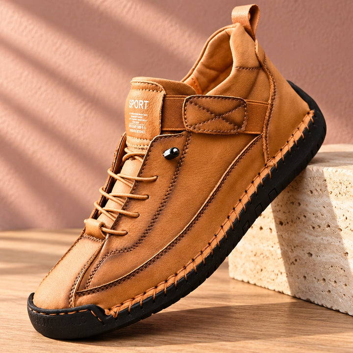 Craig Hand Stitched Leather Strap Sneakers - Sandstone