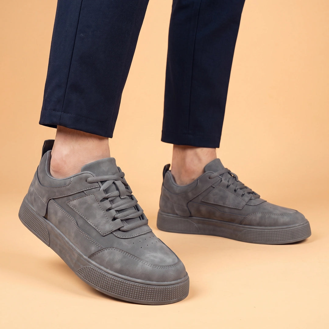 Dario Ultra Cushioned Textured Low Top Sneakers - Gray