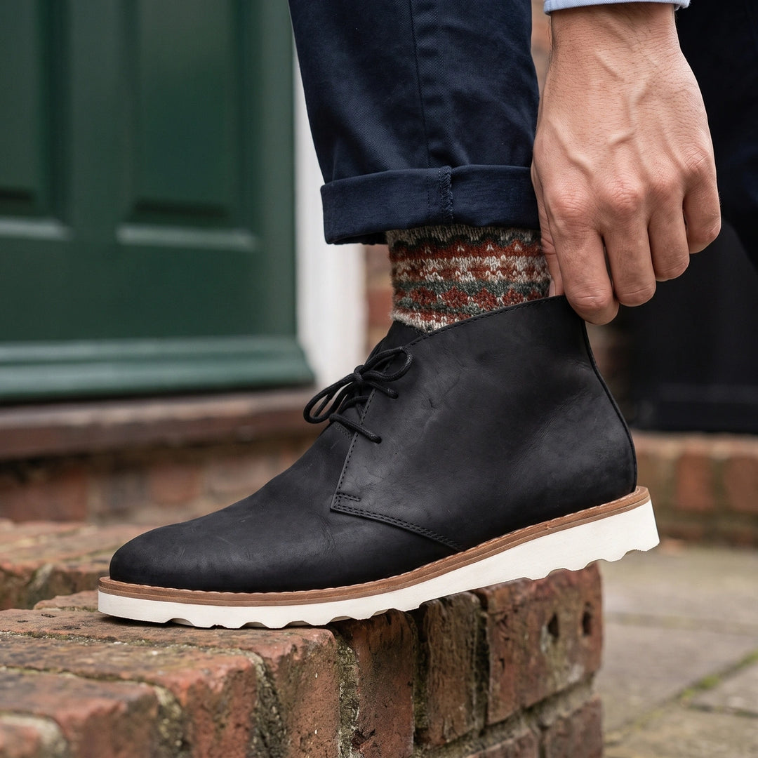 Emmett Lace Up Chukka Boots - Black
