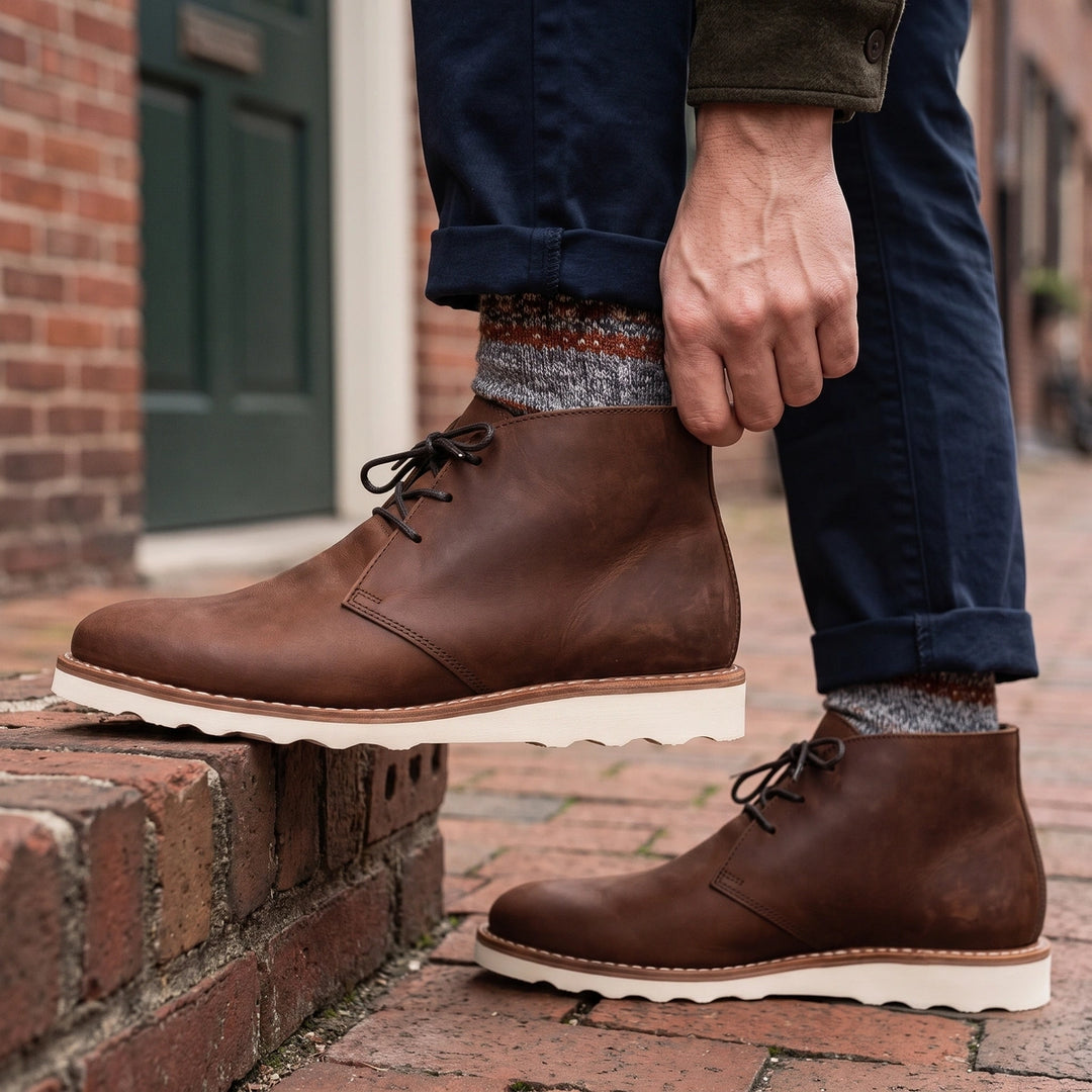 Emmett Lace Up Chukka Boots - Chestnut