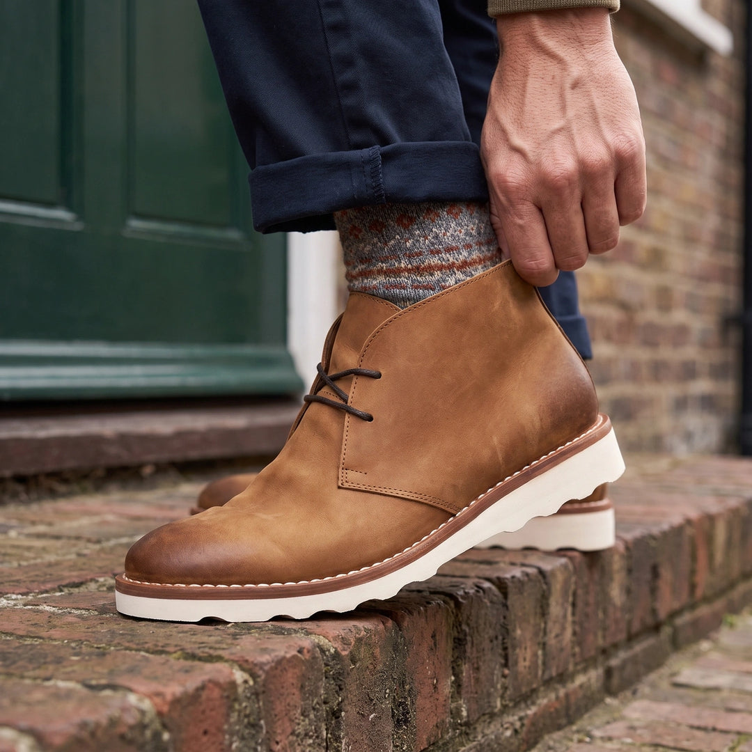 Emmett Lace Up Chukka Boots - Light Brown