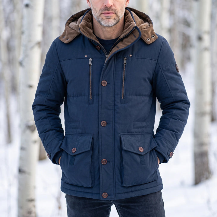Hayden Insulated Hooded Winter Jacket - Navy