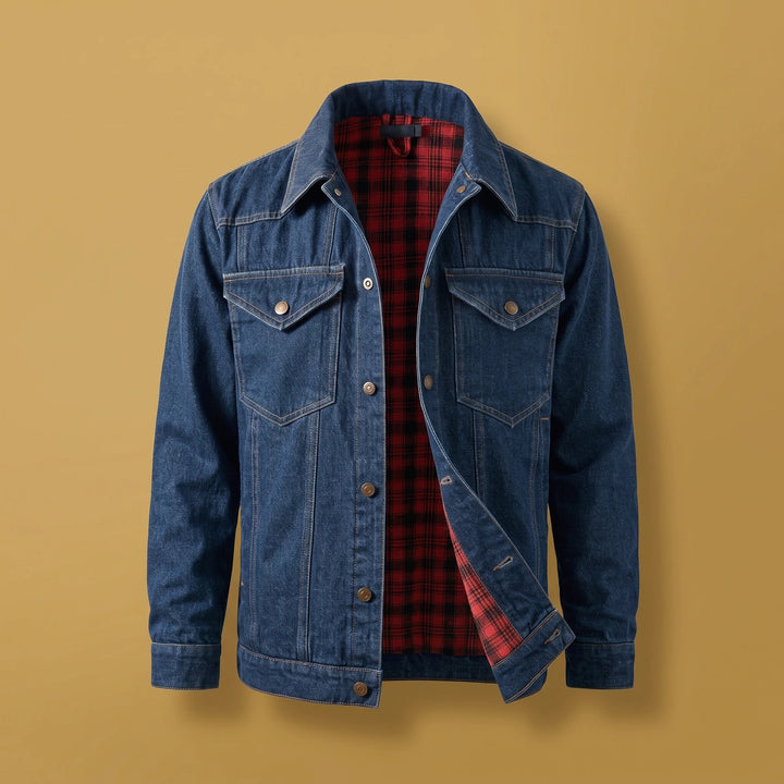 Hollis Flannel Lined Denim Jacket - Blue