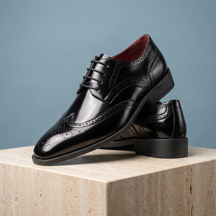 Ignatius Wingtip Brogue Oxford Shoes - Black
