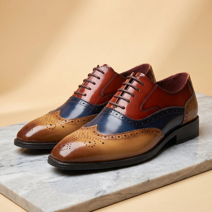 Ignatius Wingtip Brogue Oxford Shoes - Cognac