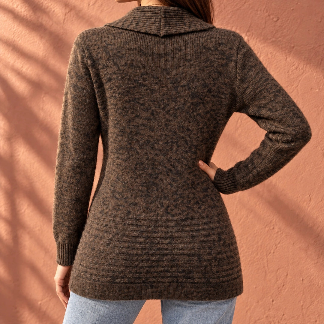 Irene Ribbed Knit Longline Cardigan - Chocolate Brown