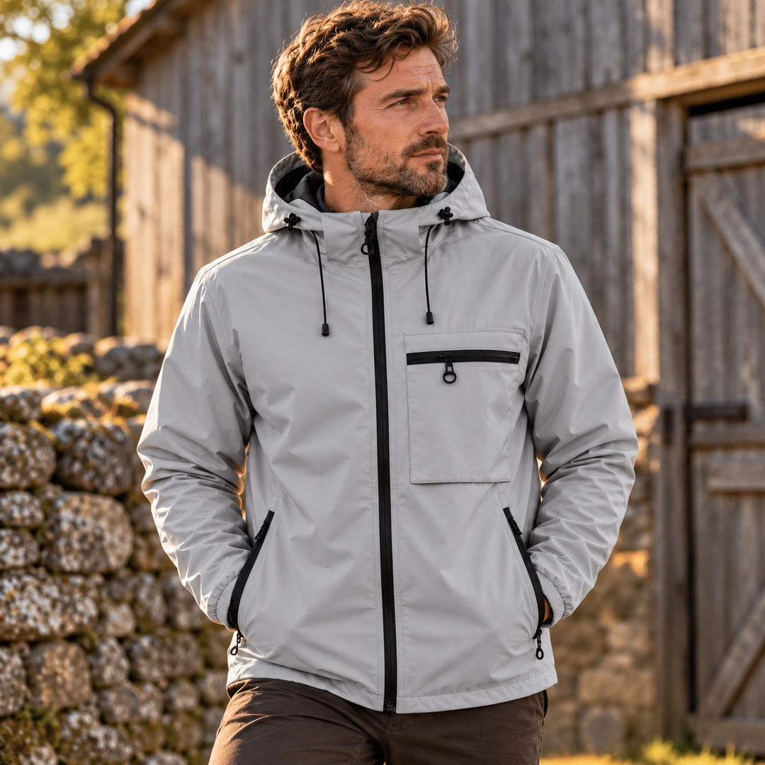 Irwin Wind Blocking Hooded Shell Jacket - Gray