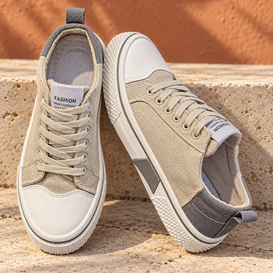 Jason Canvas Low Top Sneakers - Beige