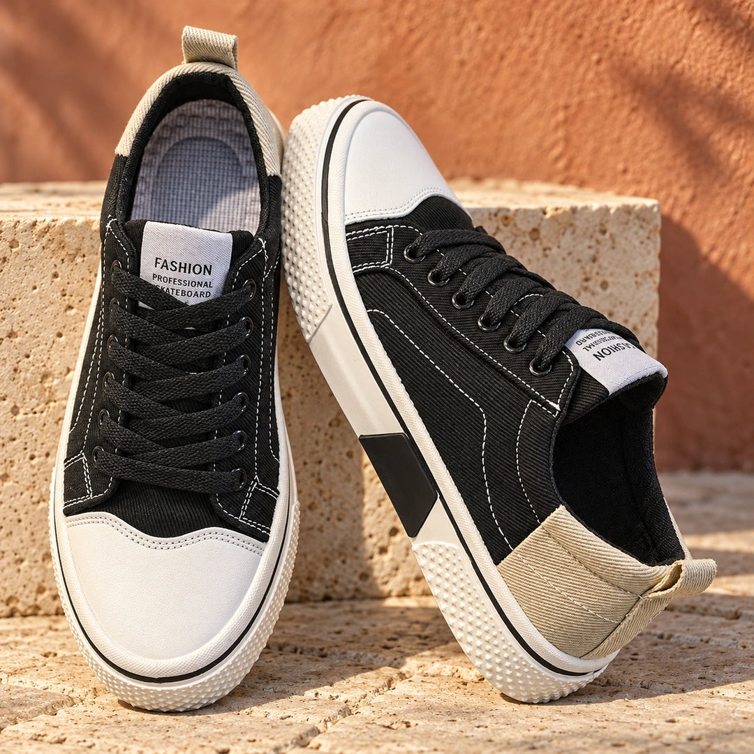 Jason Canvas Low Top Sneakers - Black