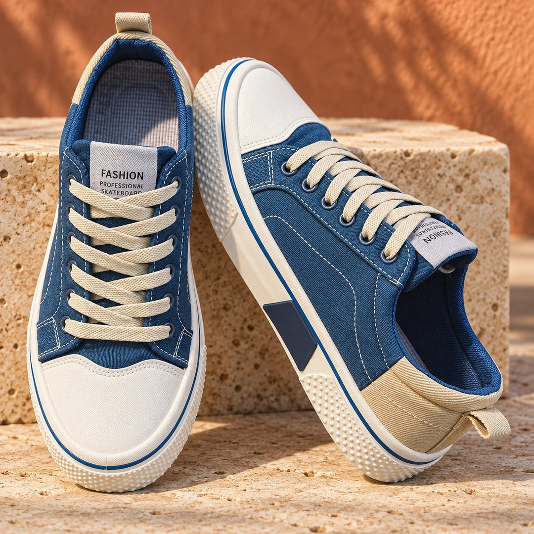 Jason Canvas Low Top Sneakers - Blue