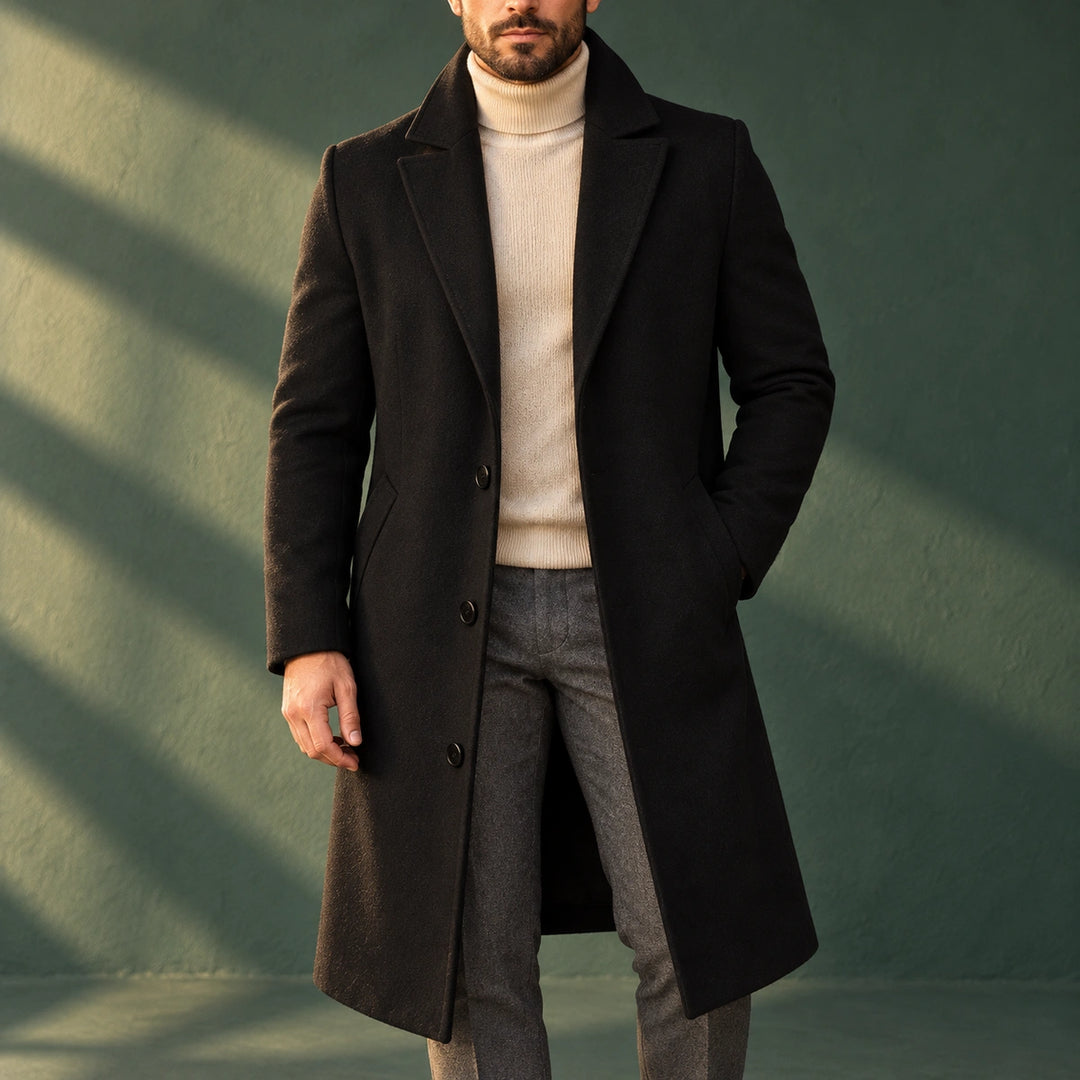 Joseph Wool Blend Longline Overcoat - Black