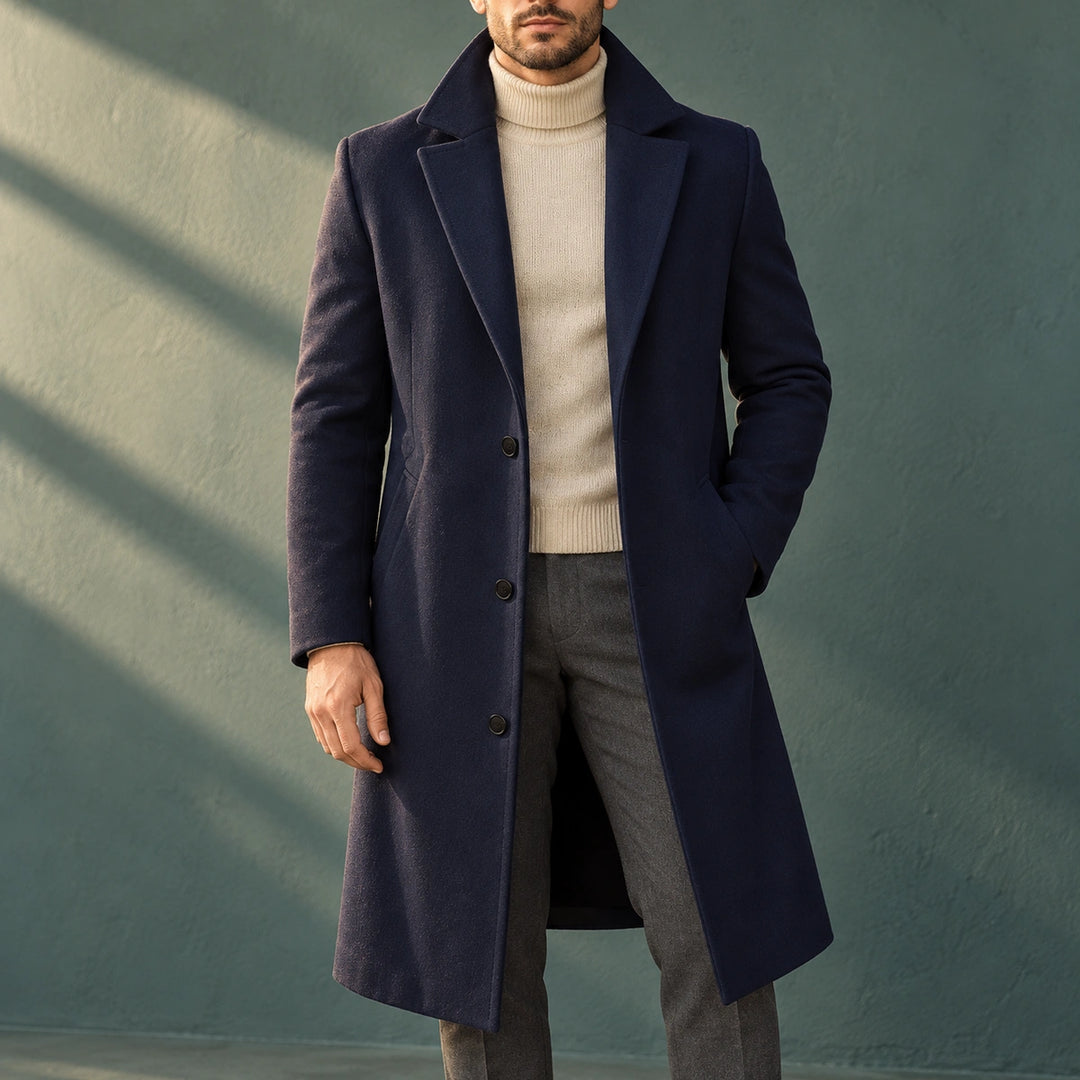 Joseph Wool Blend Longline Overcoat - Dark blue