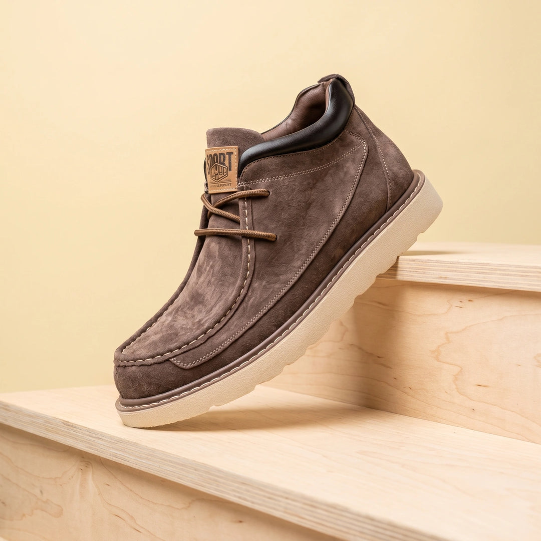 Kasimir Suede Moc Toe Padded Collar Chukkas - Brown