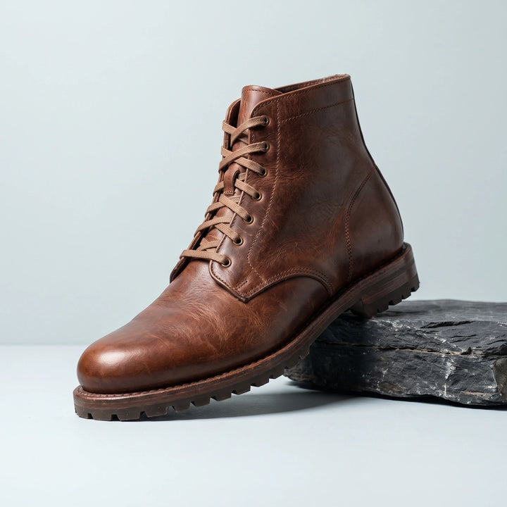 Lennart Lug Sole Lace Up Ankle Boots - Brown