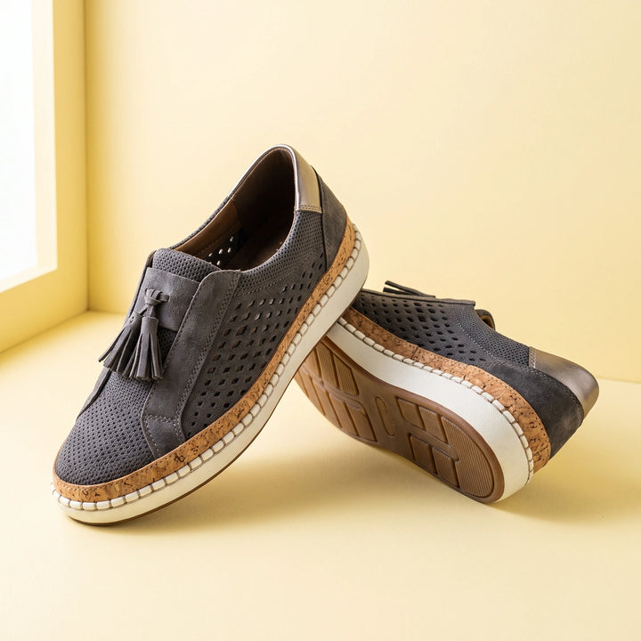 Lucille Orthopedic Knit Slip On Sneakers - Charcoal
