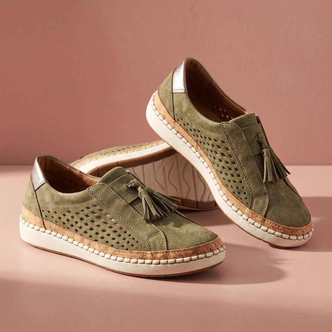 Lucille Orthopedic Knit Slip On Sneakers - Olive