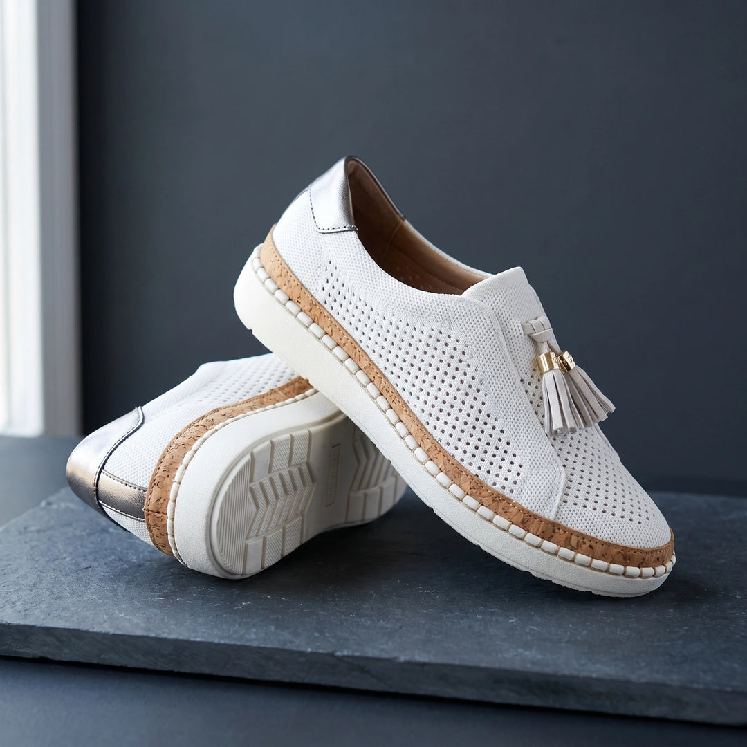 Lucille Orthopedic Knit Slip On Sneakers - White