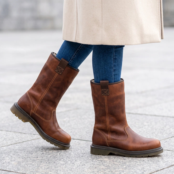 Marina Plush Lined Pull On Winter Boots - Brown
