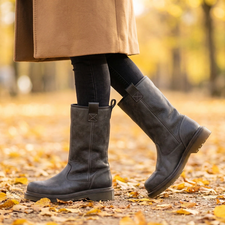 Marina Plush Lined Pull On Winter Boots - Gray