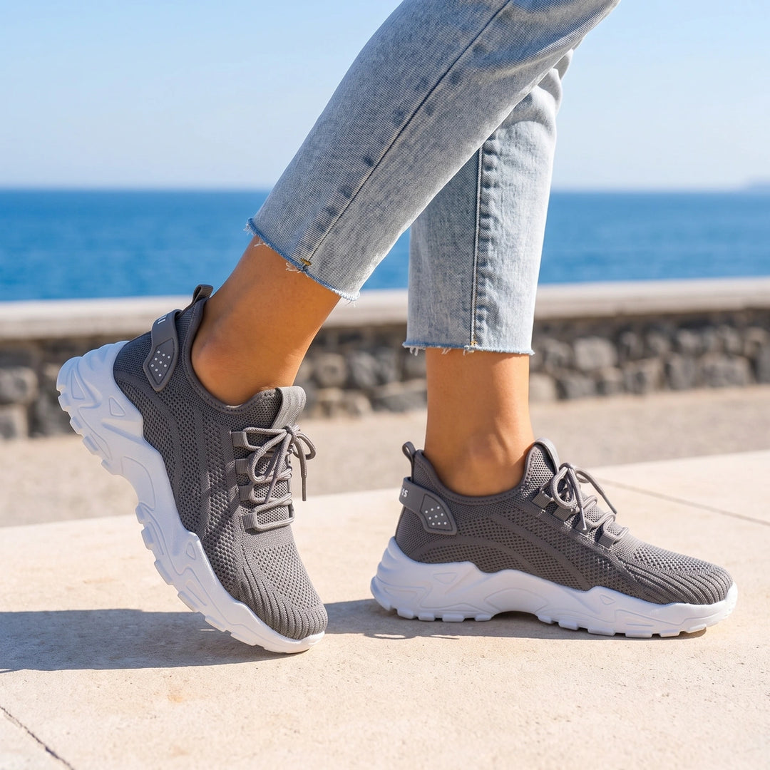 Marlene Arch Support Mesh Sneakers - Gray