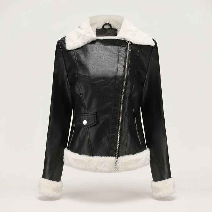 Morwenna Shearling Lined Aviator Jacket - Black