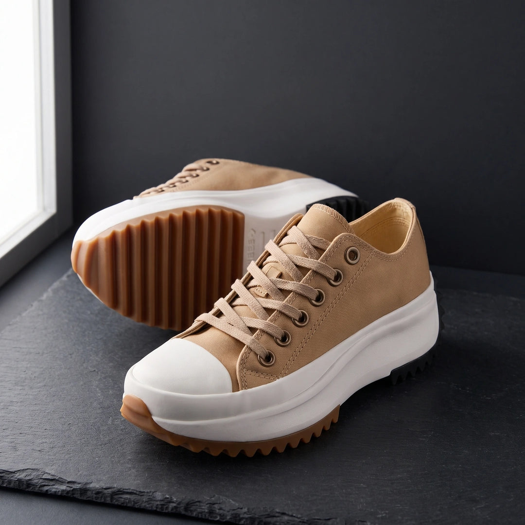 Nadine Orthopedic Platform Sneakers - Beige