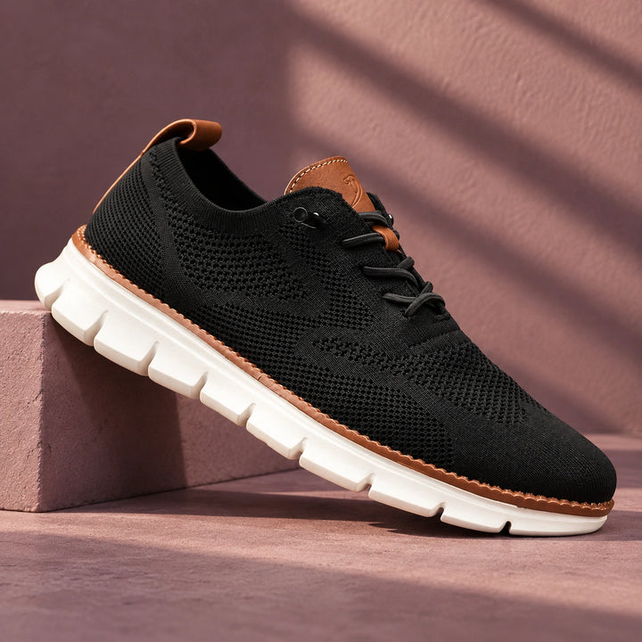 Nash Knit Wingtip Walking Sneakers - Black
