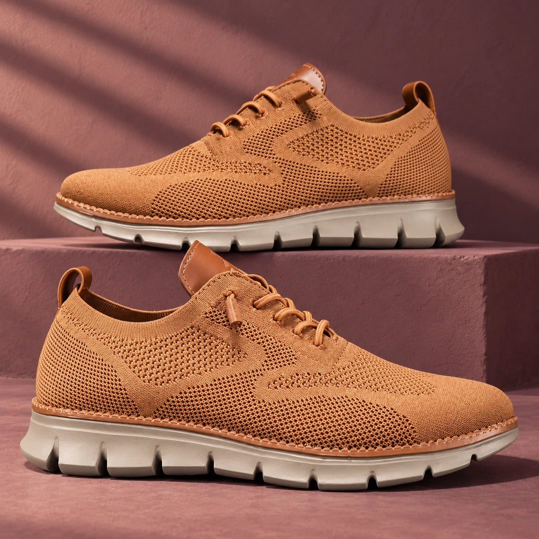 Nash Knit Wingtip Walking Sneakers - Brown