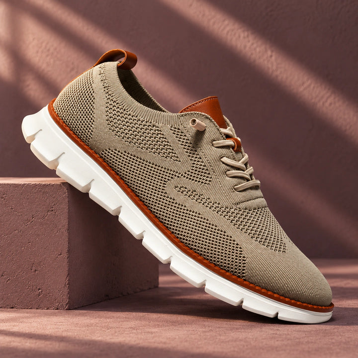 Nash Knit Wingtip Walking Sneakers - Khaki
