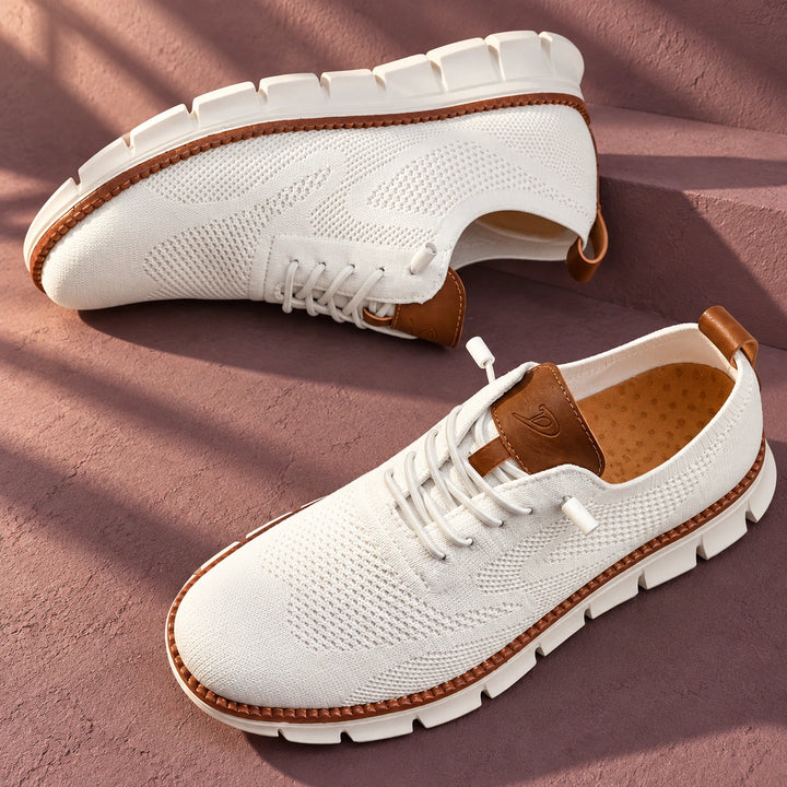 Nash Knit Wingtip Walking Sneakers - White