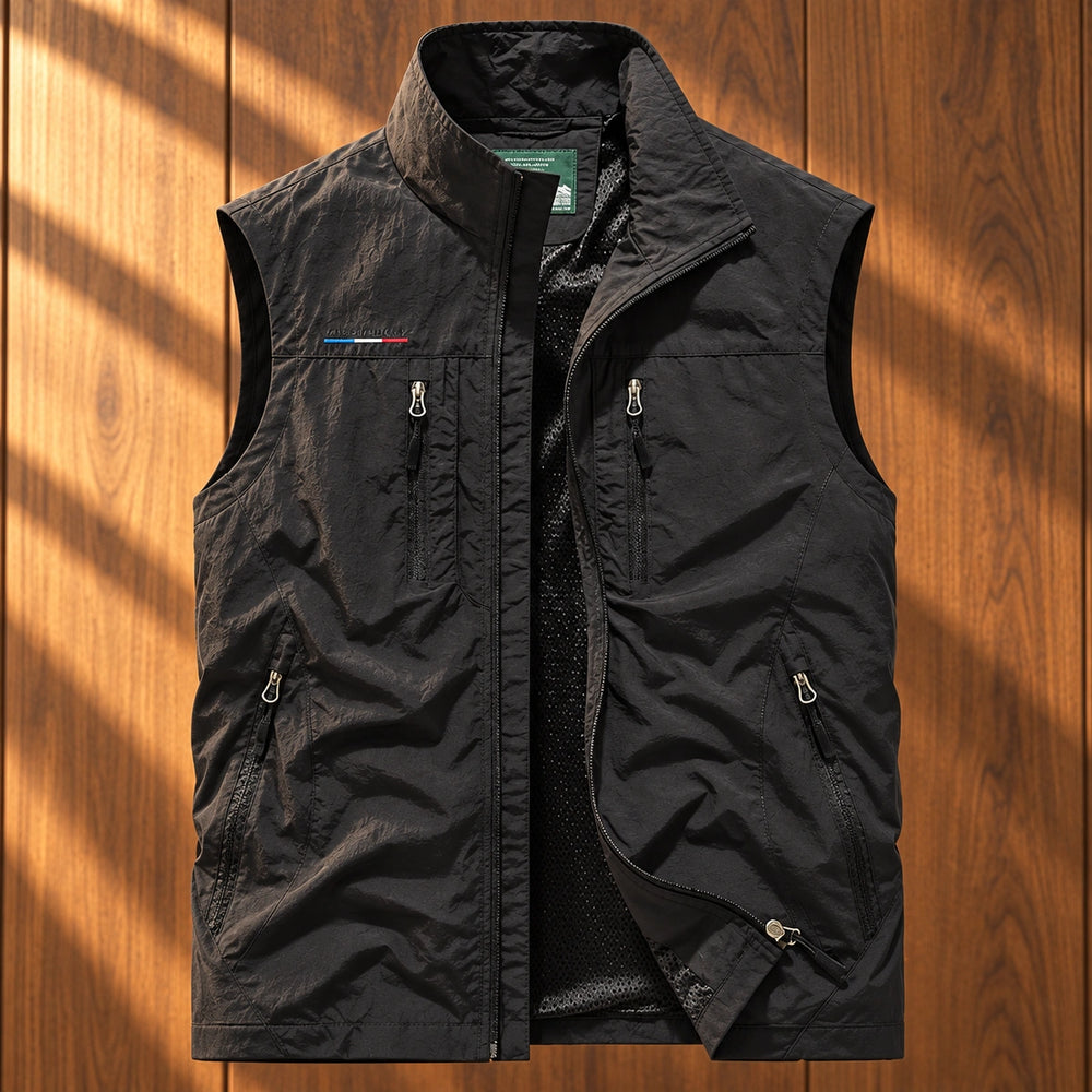 Nevin Quick Dry Mesh Lined Utility Vest - Black