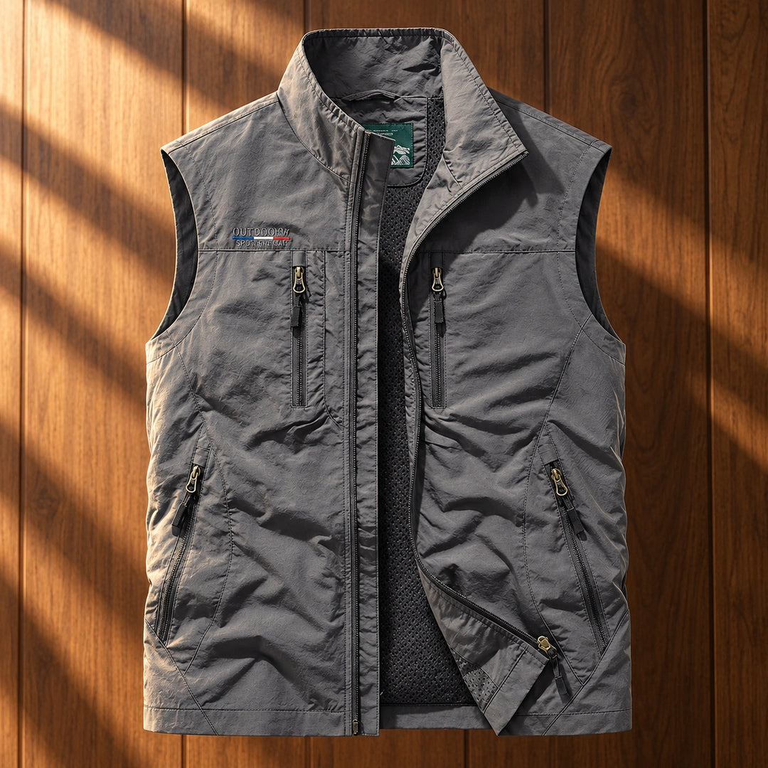 Nevin Quick Dry Mesh Lined Utility Vest - Gray