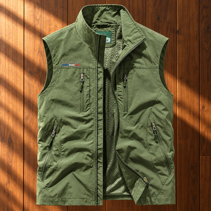 Nevin Quick Dry Mesh Lined Utility Vest - Green