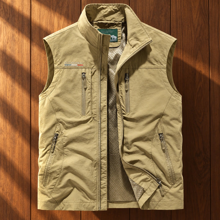 Nevin Quick Dry Mesh Lined Utility Vest - Khaki