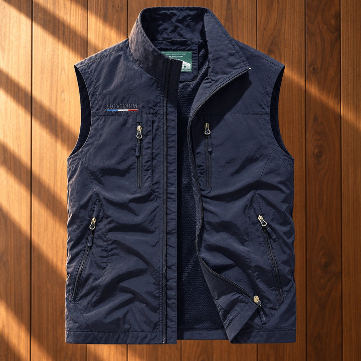 Nevin Quick Dry Mesh Lined Utility Vest - Navy Blue