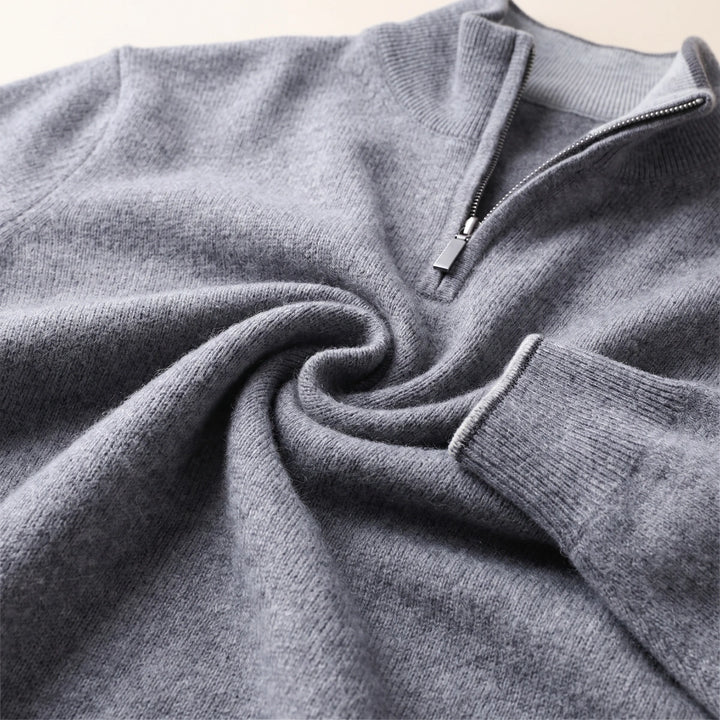Noah Soft Knit Quarter Zip Pullover - Gray