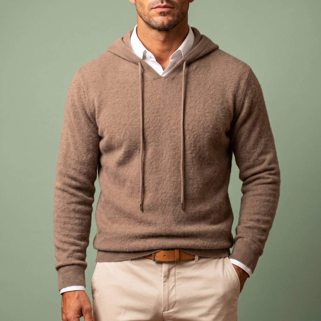 Oswin Soft Knit Pullover Hoodie - Camel
