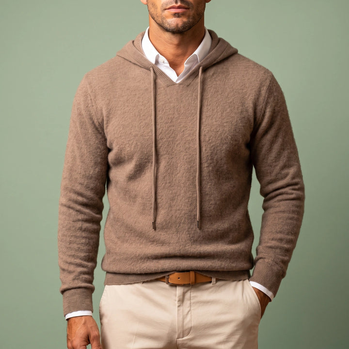 Oswin Soft Knit Pullover Hoodie - Camel