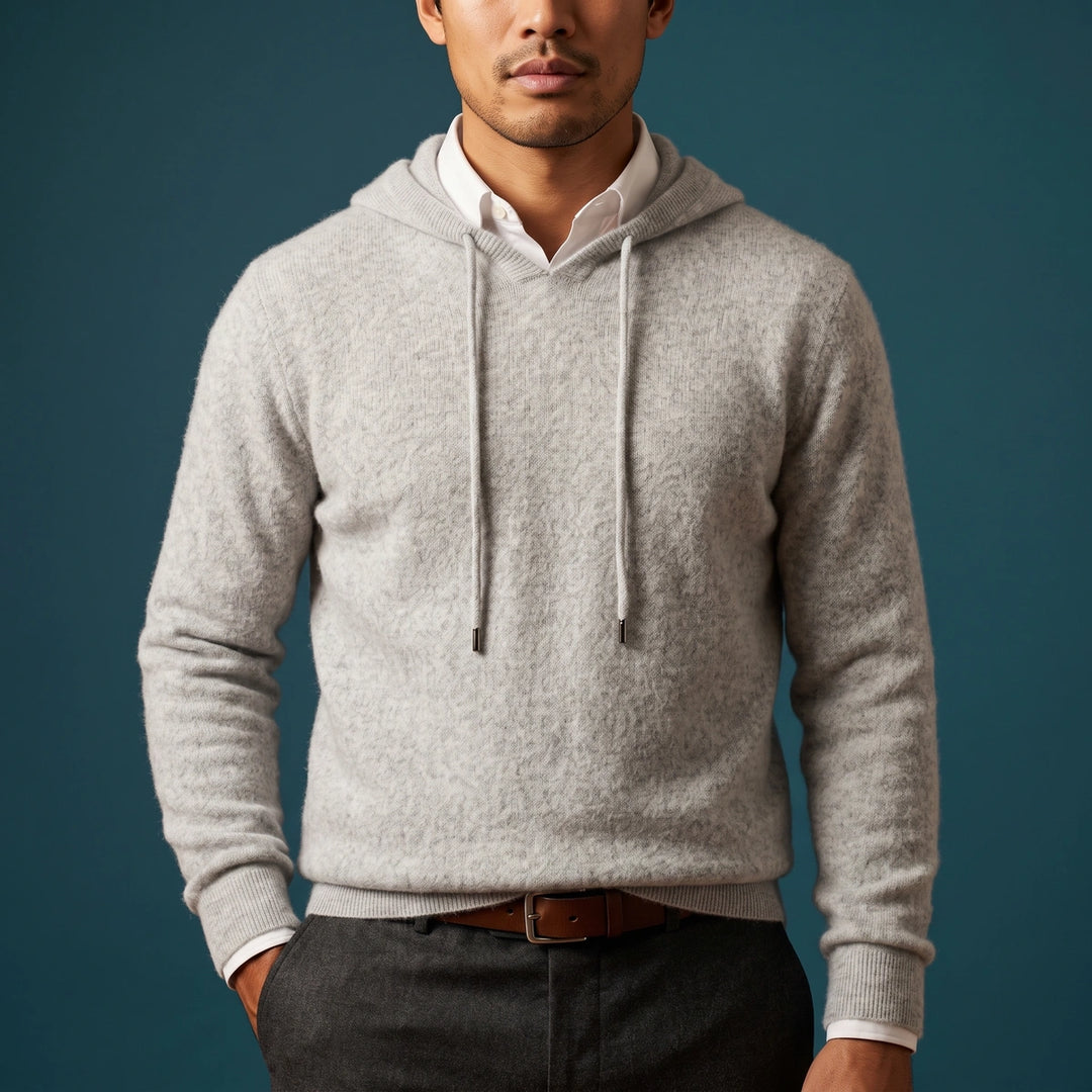 Oswin Soft Knit Pullover Hoodie - Gray
